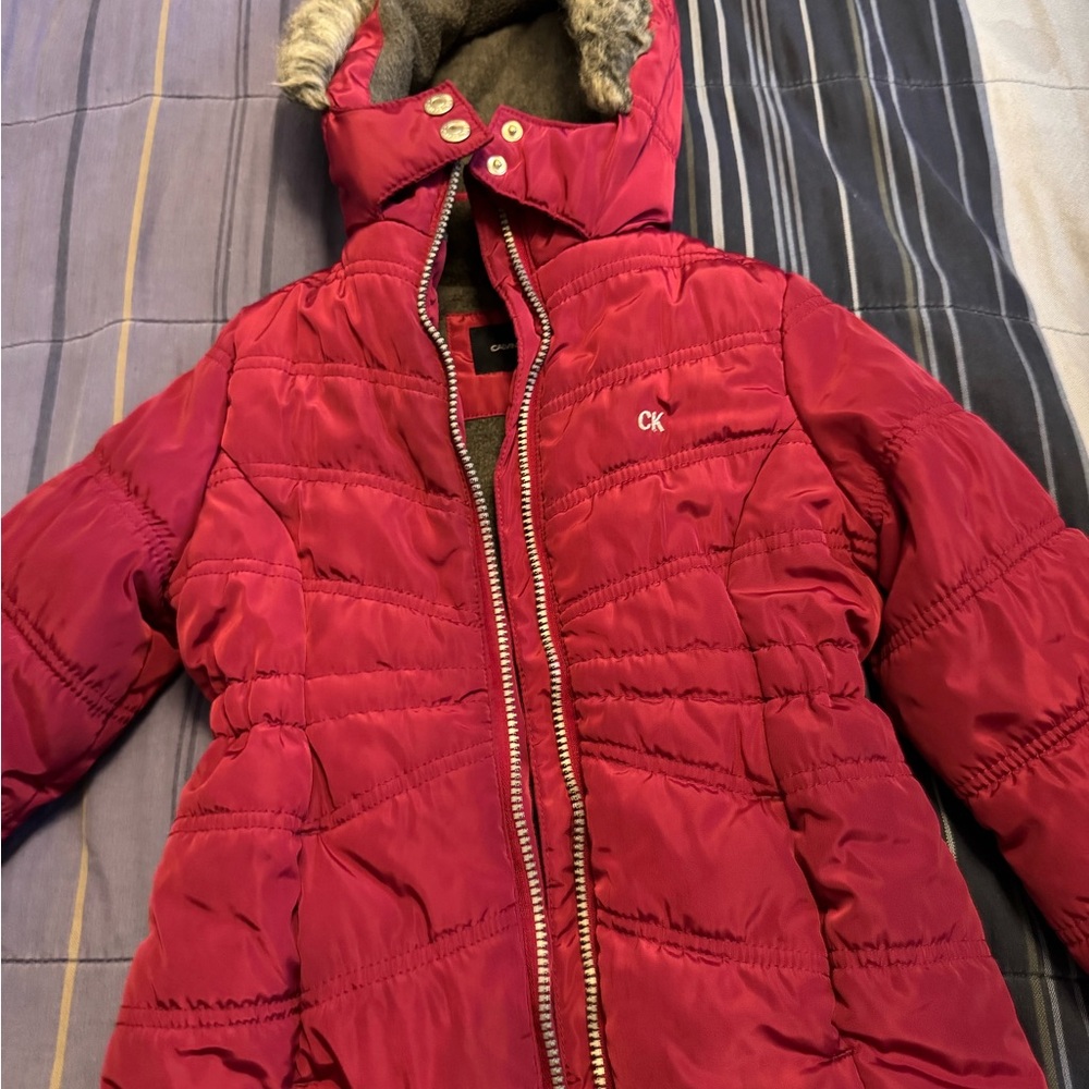 Calvin Klein Women's Red Puffer Jacket